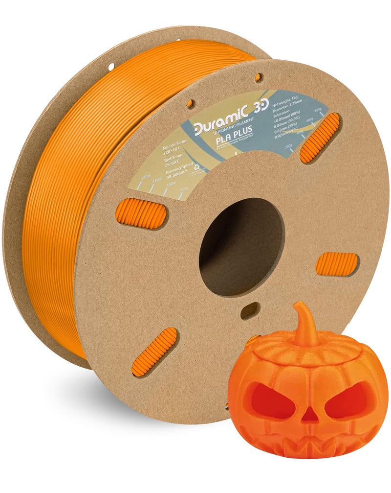 DURAMIC 3D PLA+ Filament 1.75mm 1Kg Orange, PLA Plus Filament 1Kg Spool(2.2lbs) Tougher and Stronger, Dimensional Accuracy Probability +/- 0.02mm - Image 1